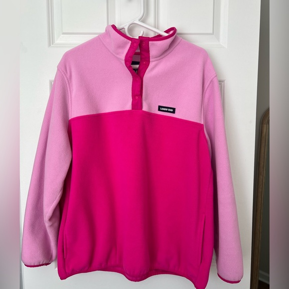 Lands' End Tops - Lands End Pink Fleece Pullover 1X